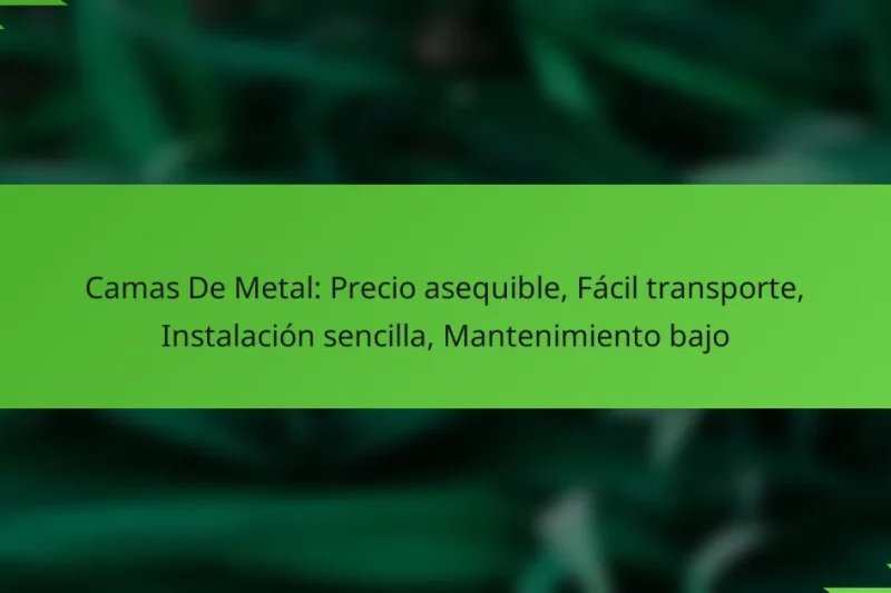 Camas De Metal: Precio asequible, Fácil transporte, Instalación sencilla, Mantenimiento bajo