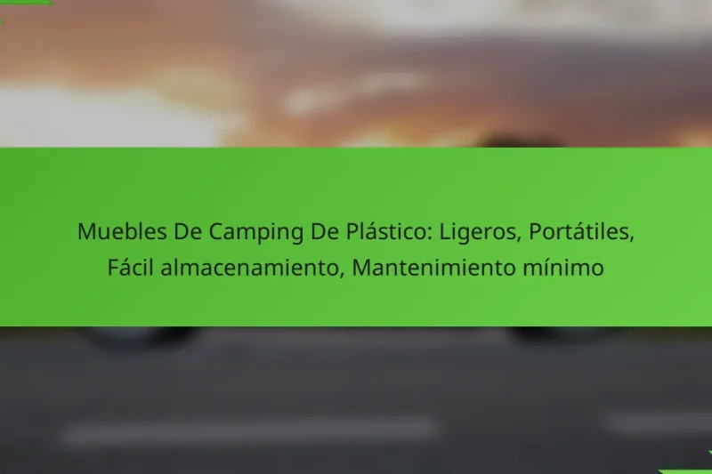 Muebles De Camping De Plástico: Ligeros, Portátiles, Fácil almacenamiento, Mantenimiento mínimo