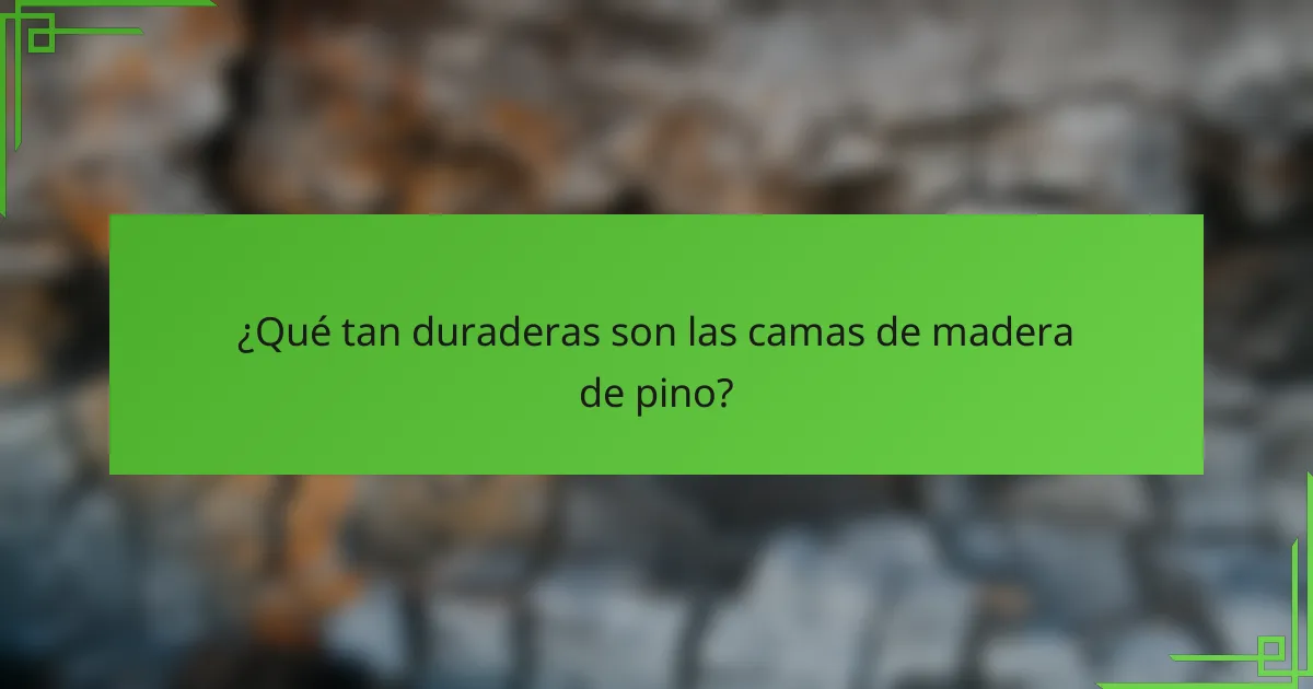 ¿Qué tan duraderas son las camas de madera de pino?